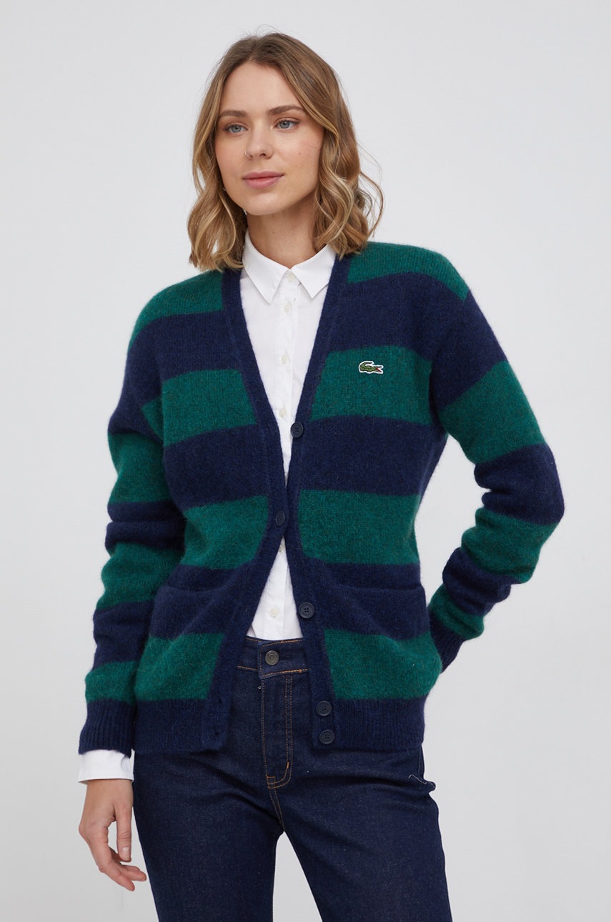 

Вълнена жилетка Lacoste дамска от лека материя, Многоцветен