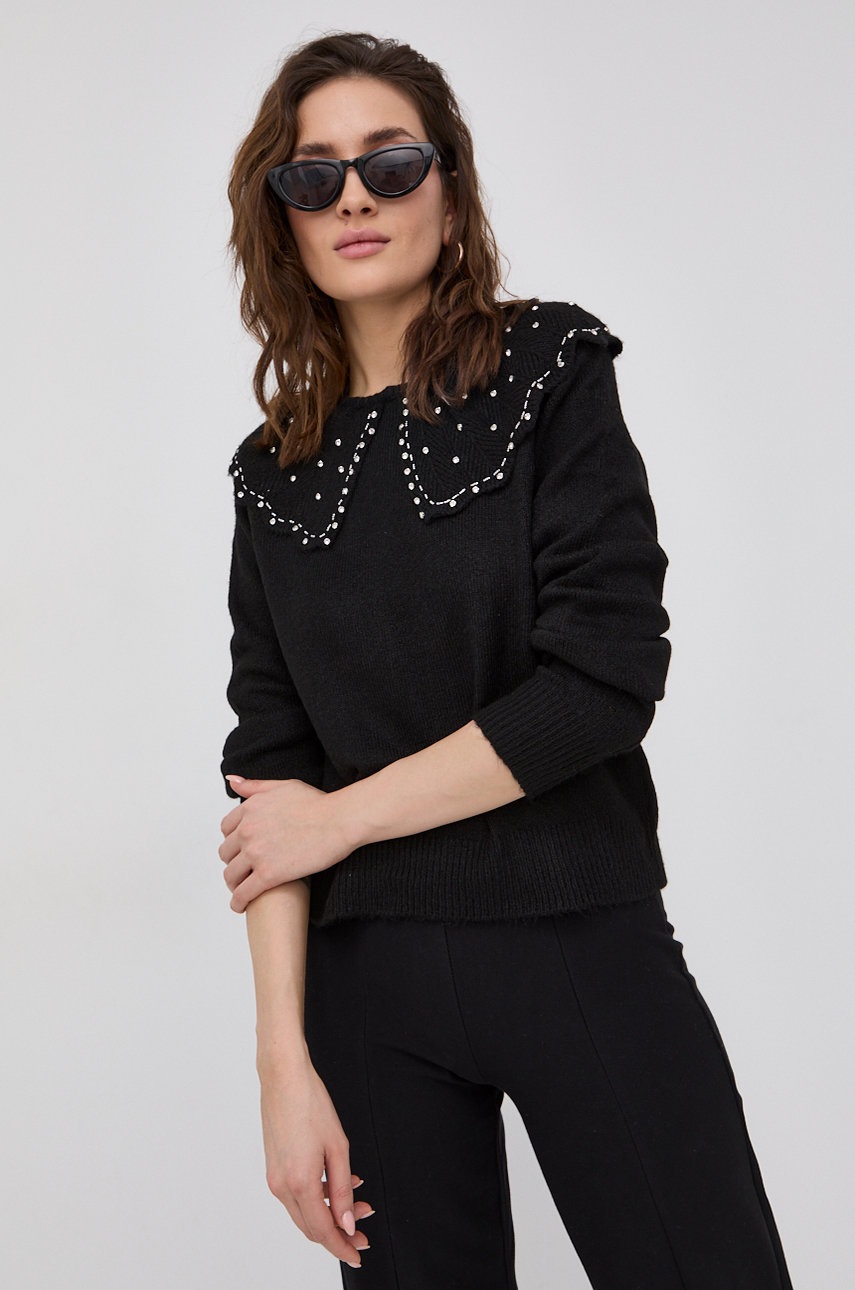 

Пуловер Only дамски в черно от лека материя, Черен