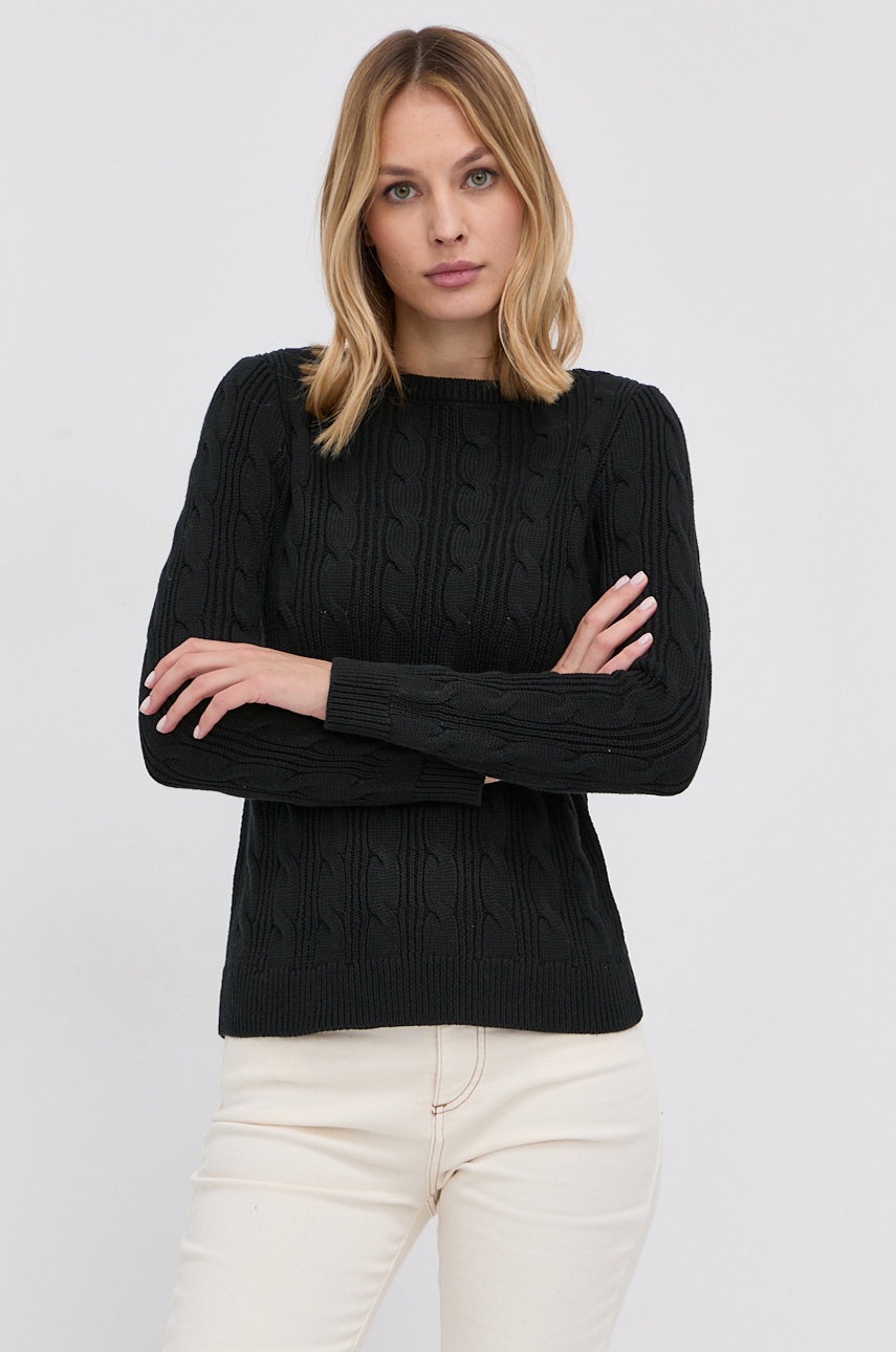 

Пуловер Lauren Ralph Lauren дамски в черно от лека материя, Черен