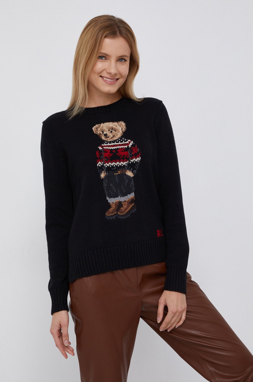 

Пуловер Polo Ralph Lauren дамски в черно, Черен