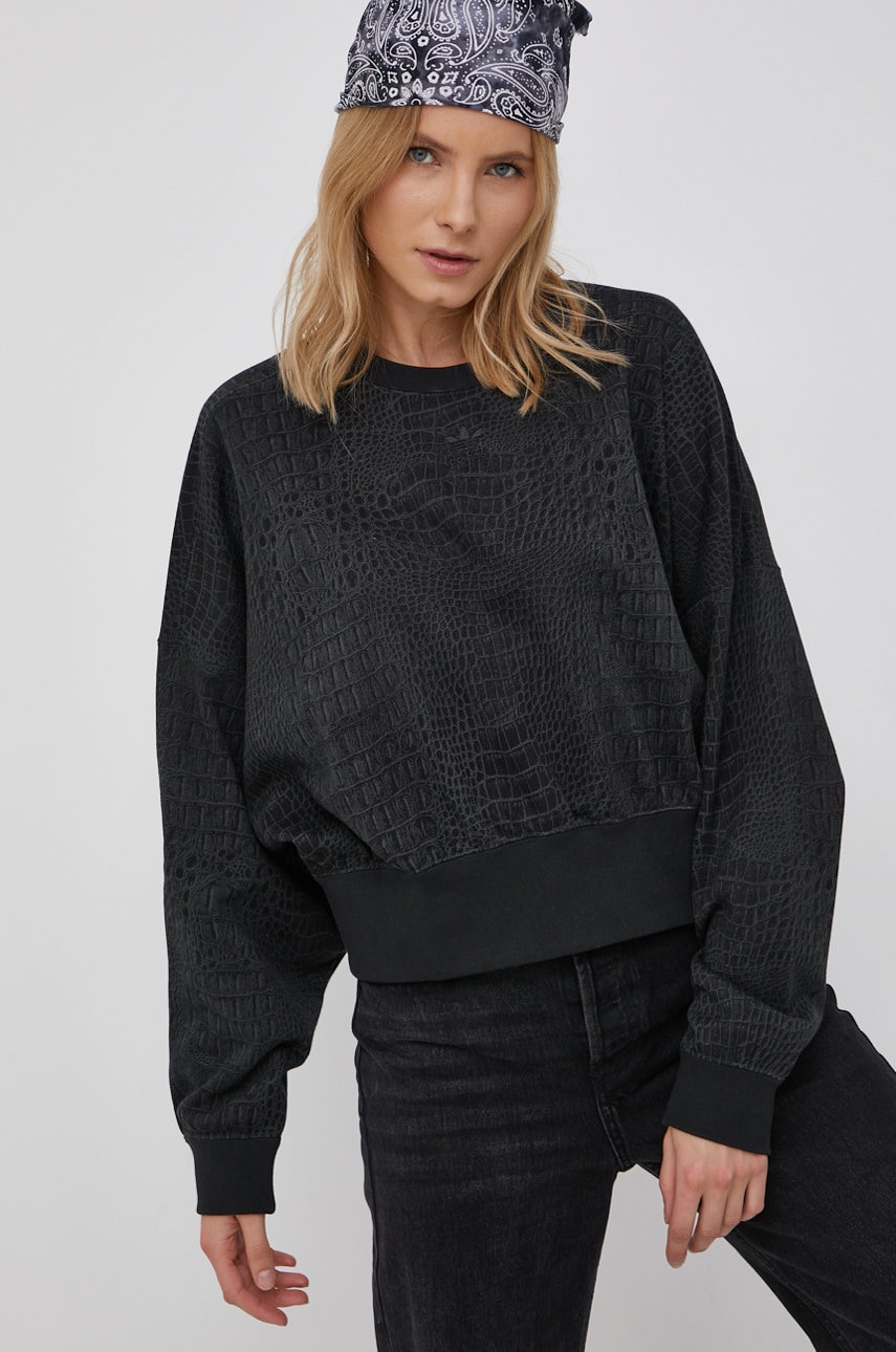 Adidas originals hanorac de bumbac femei, culoarea negru