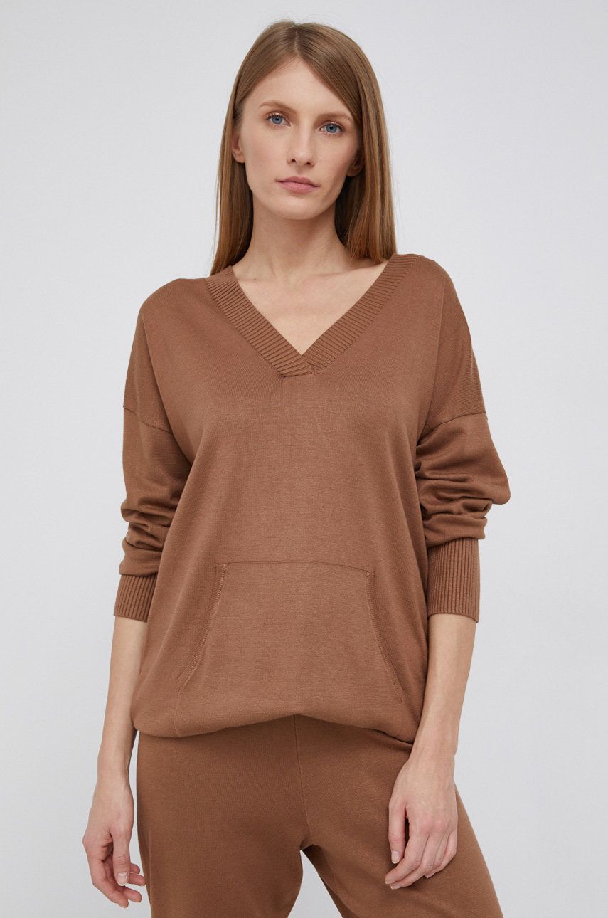 Dkny Sweter P1HSACA9 damski kolor brązowy