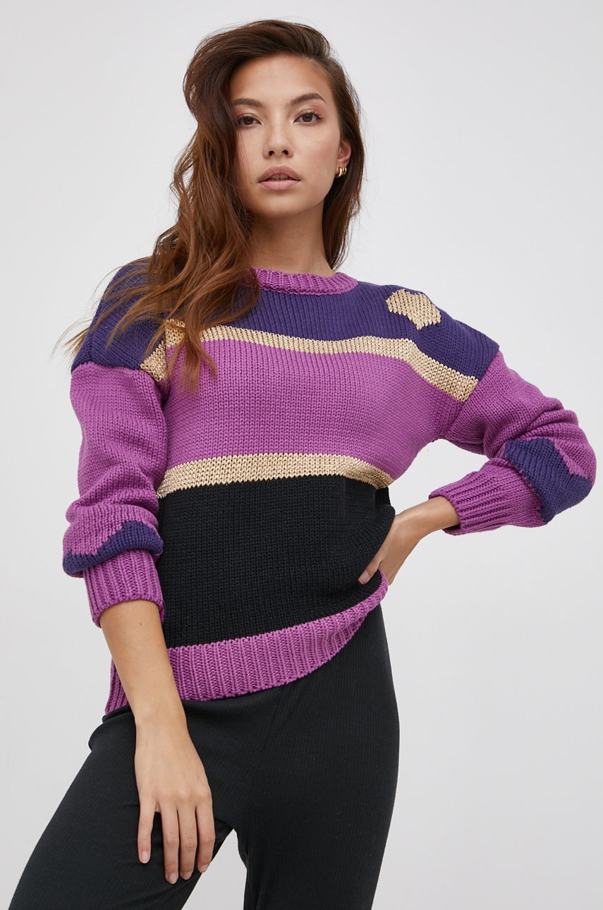 Femi stories pulover femei, culoarea violet, calduros