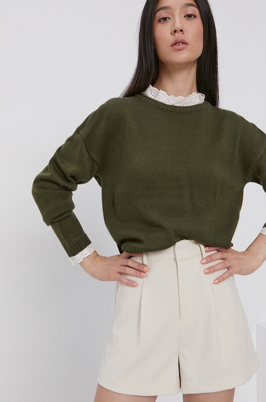 Brave soul pulover femei, culoarea verde, light