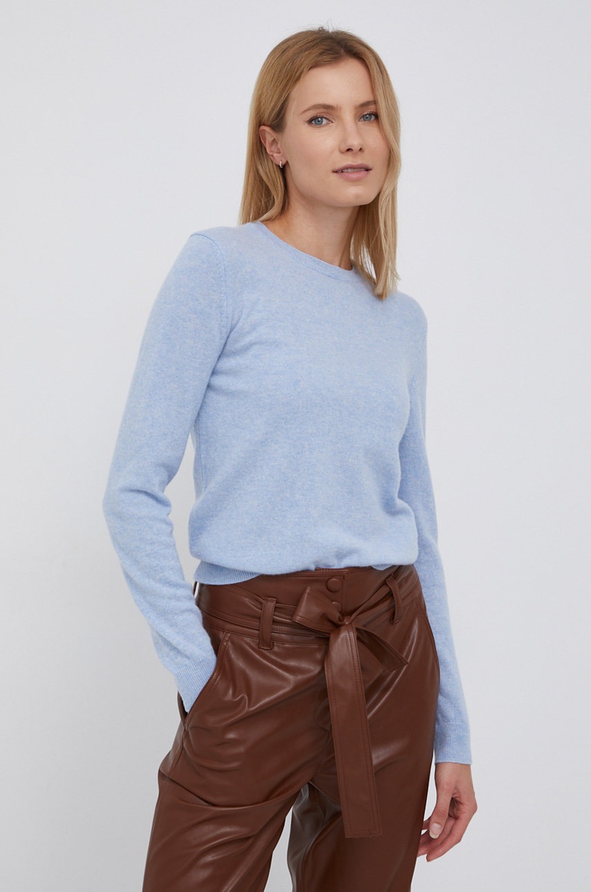 

Вълнен пуловер United Colors of Benetton дамски от лека материя, Син