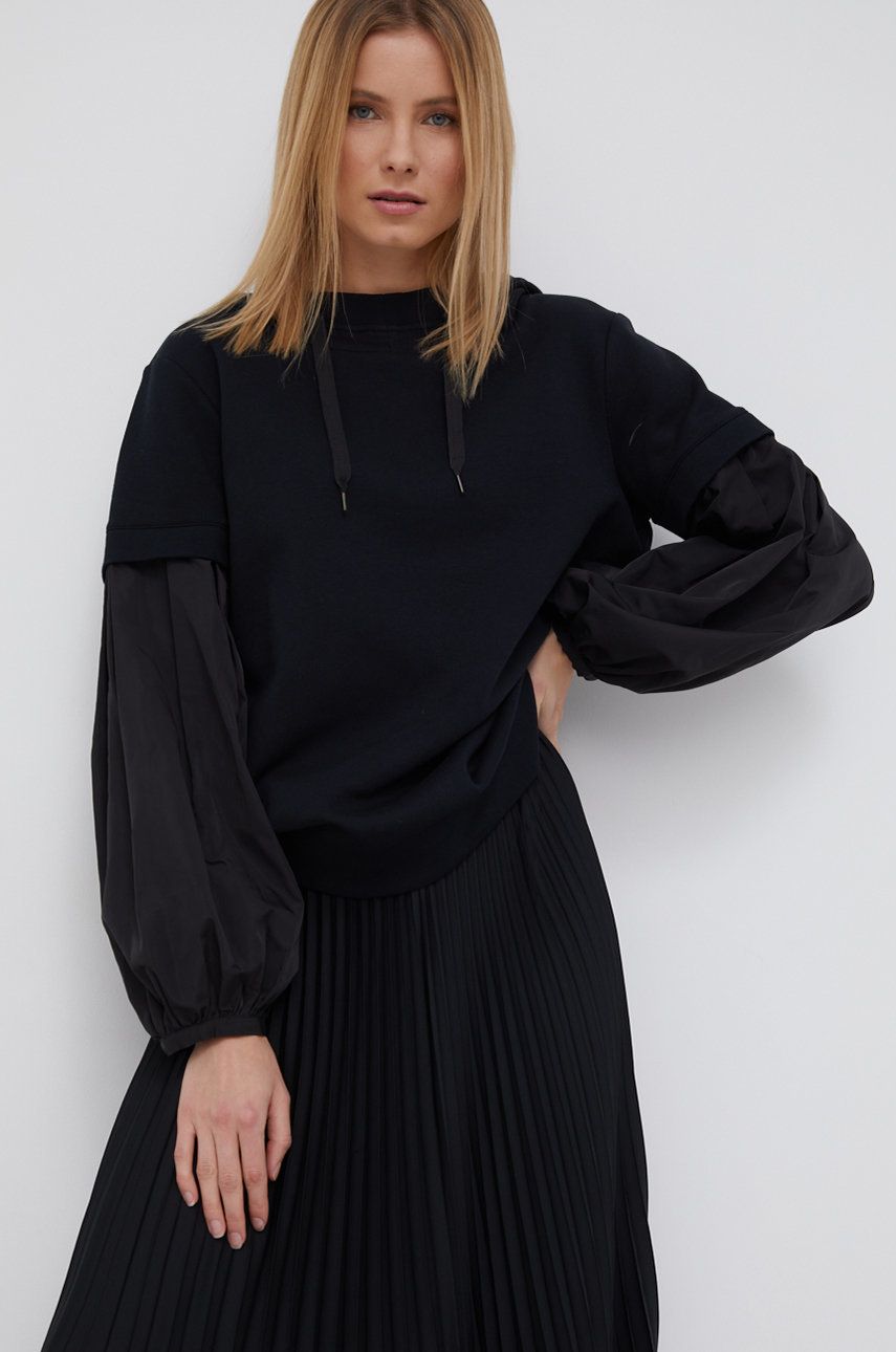 Sisley Bluză femei, culoarea negru, material neted