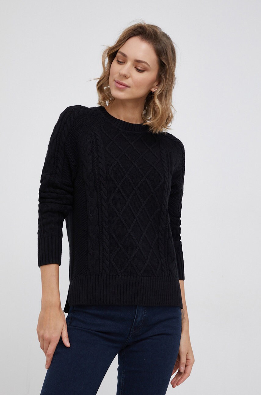 Gap pulover de bumbac femei, culoarea negru