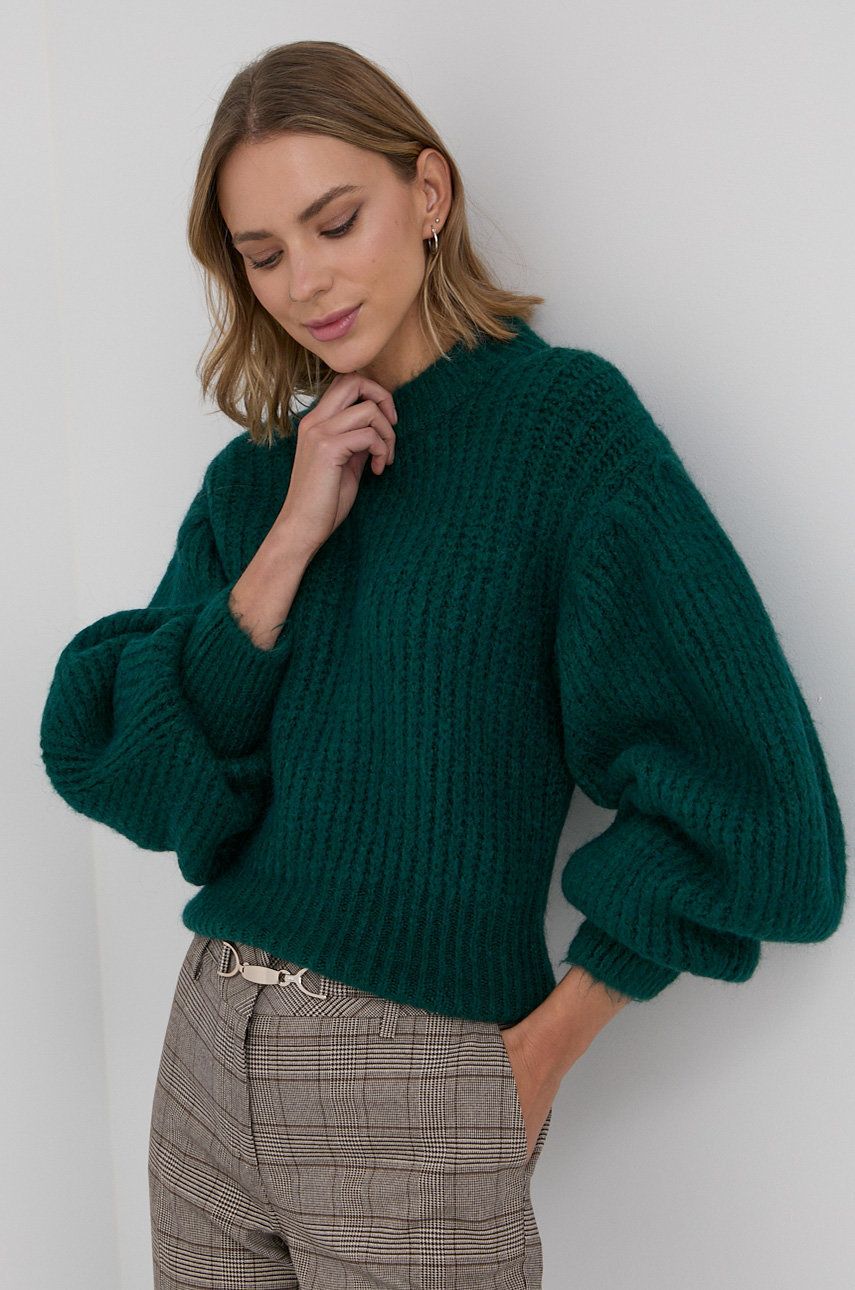 Morgan Pulover din amestec de lână femei, culoarea verde, calduros answear.ro imagine 2022 13clothing.ro