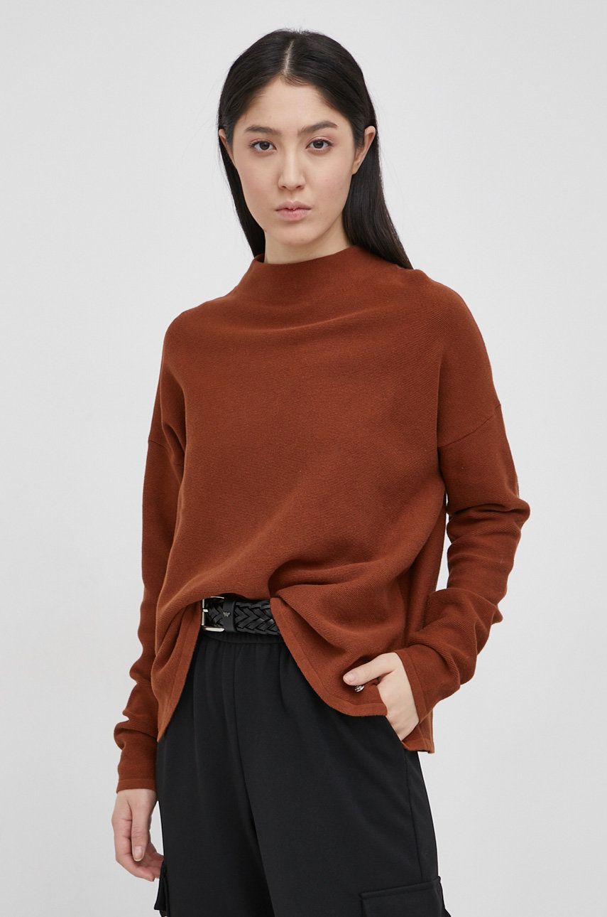 Tom Tailor Sweter bawełniany damski kolor brązowy