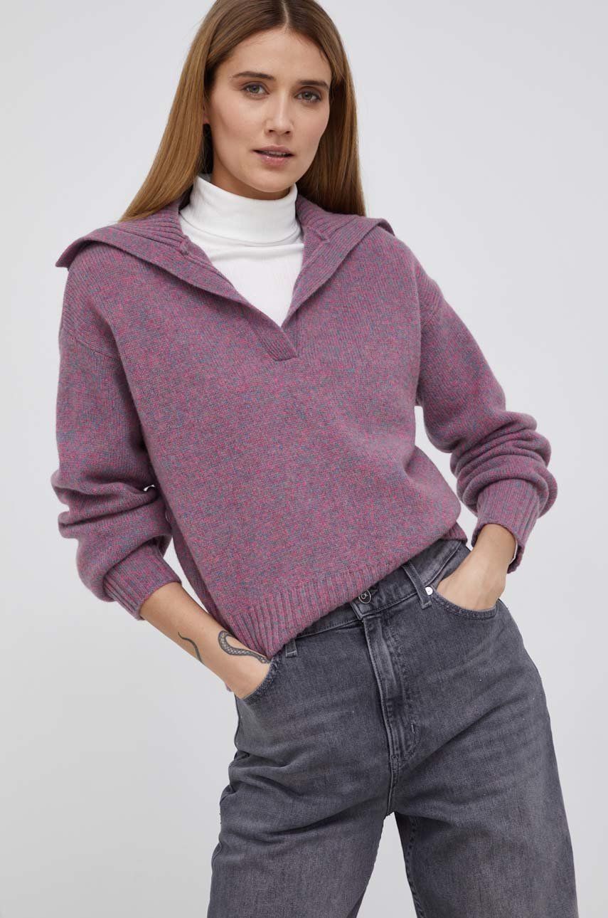 United Colors of Benetton Pulover de lână femei, culoarea violet answear.ro