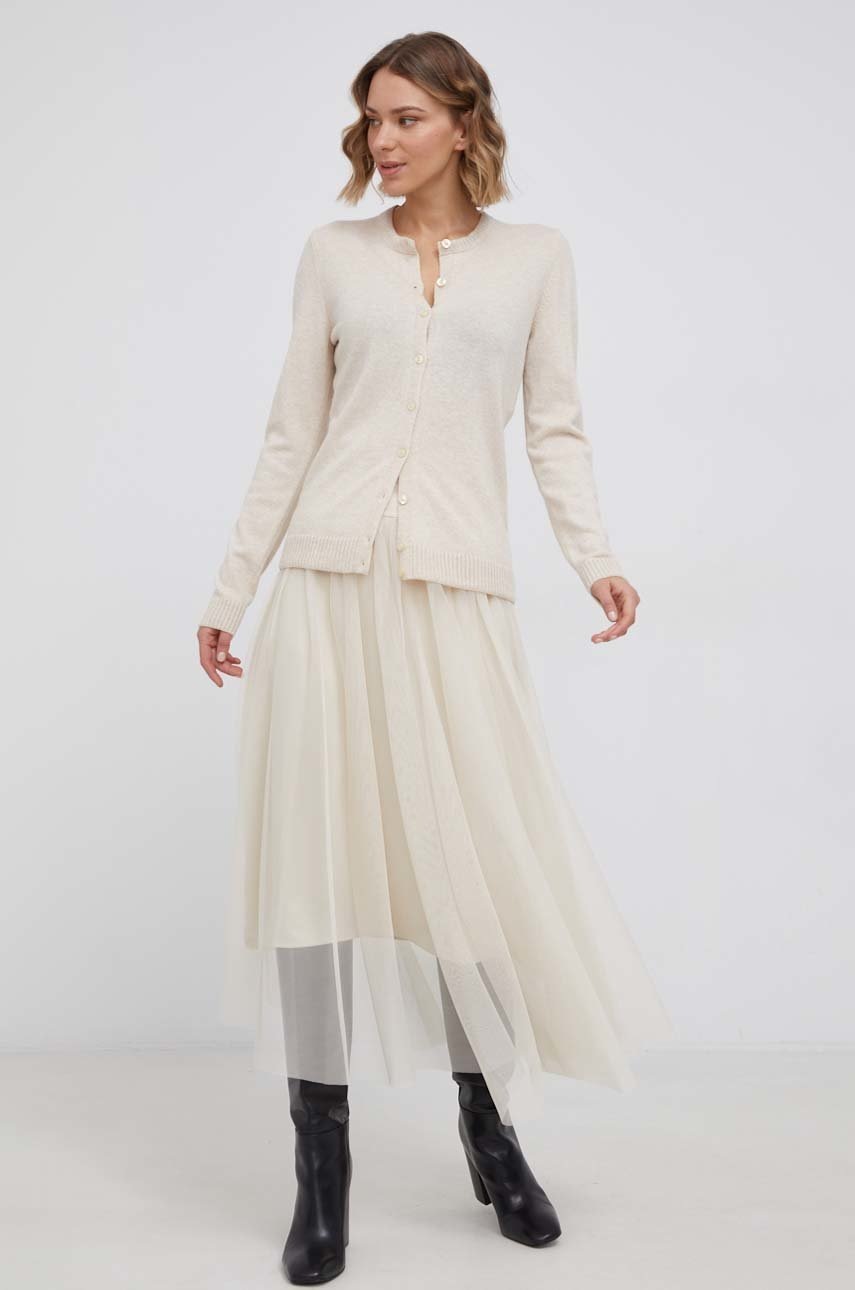 Кардиган с примесью шерсти Sisley женский цвет кремовый лёгкий