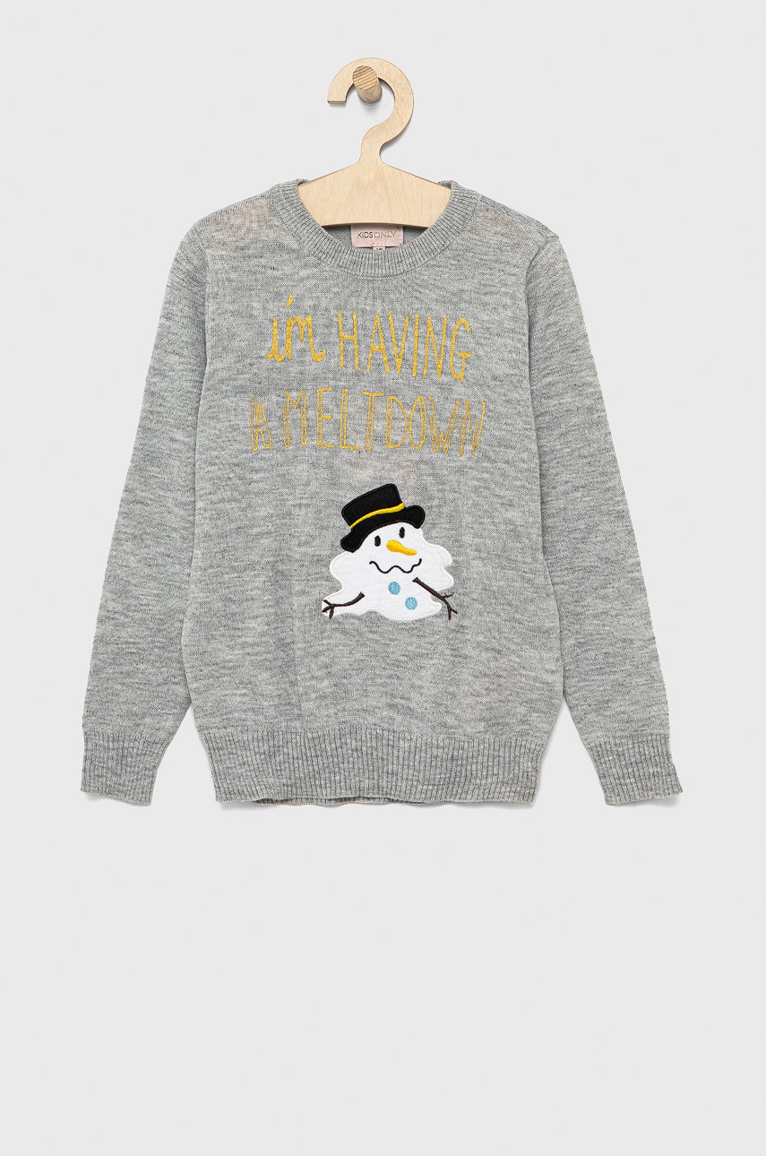 Kids Only pulover copii culoarea gri, light
