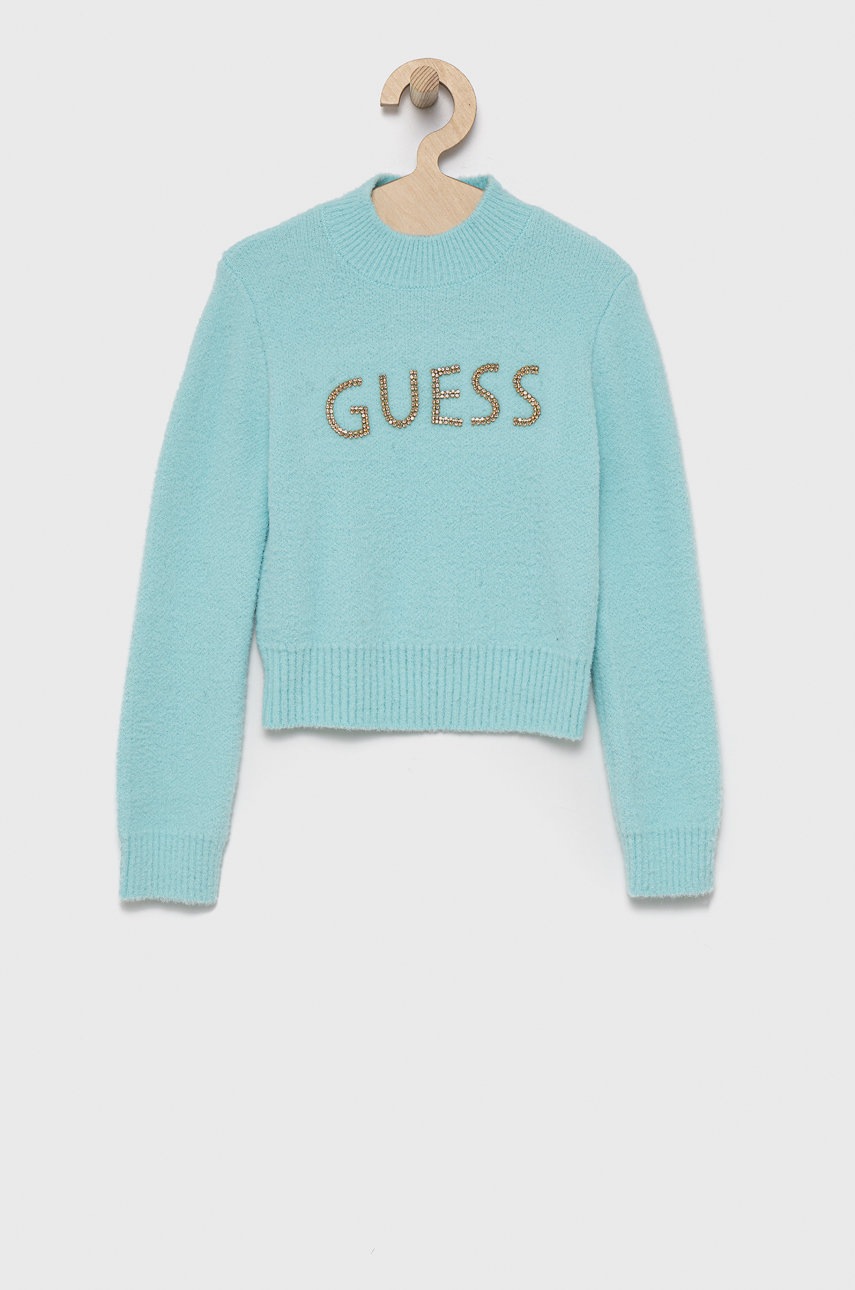 

Детски пуловер Guess от лека материя, Син