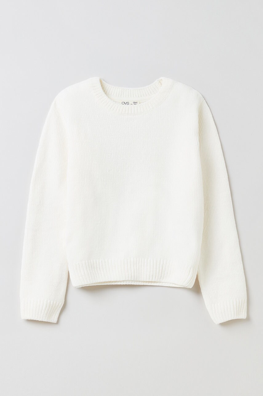 Ovs pulover copii culoarea alb, light