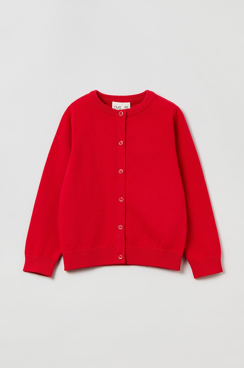 Ovs cardigan copii culoarea rosu, light