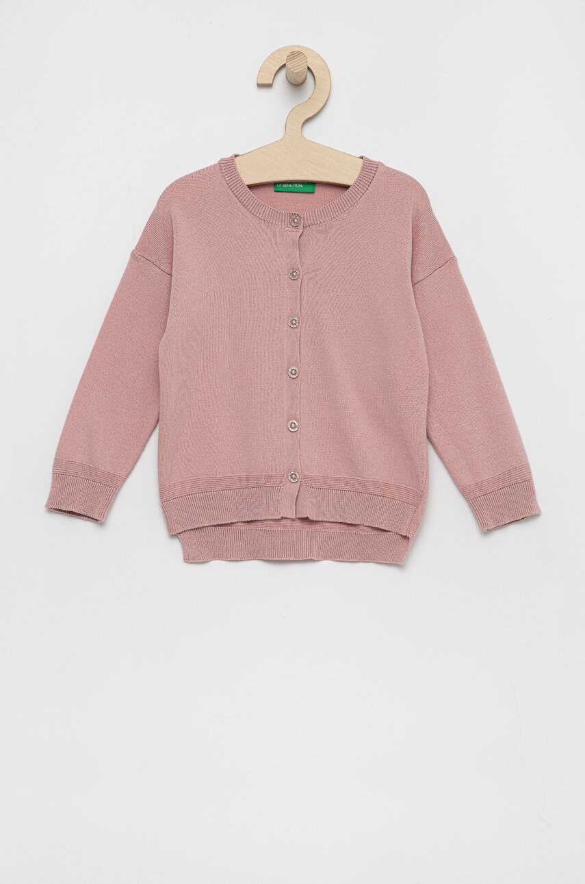 United Colors Of Benetton cardigan copii culoarea roz, light