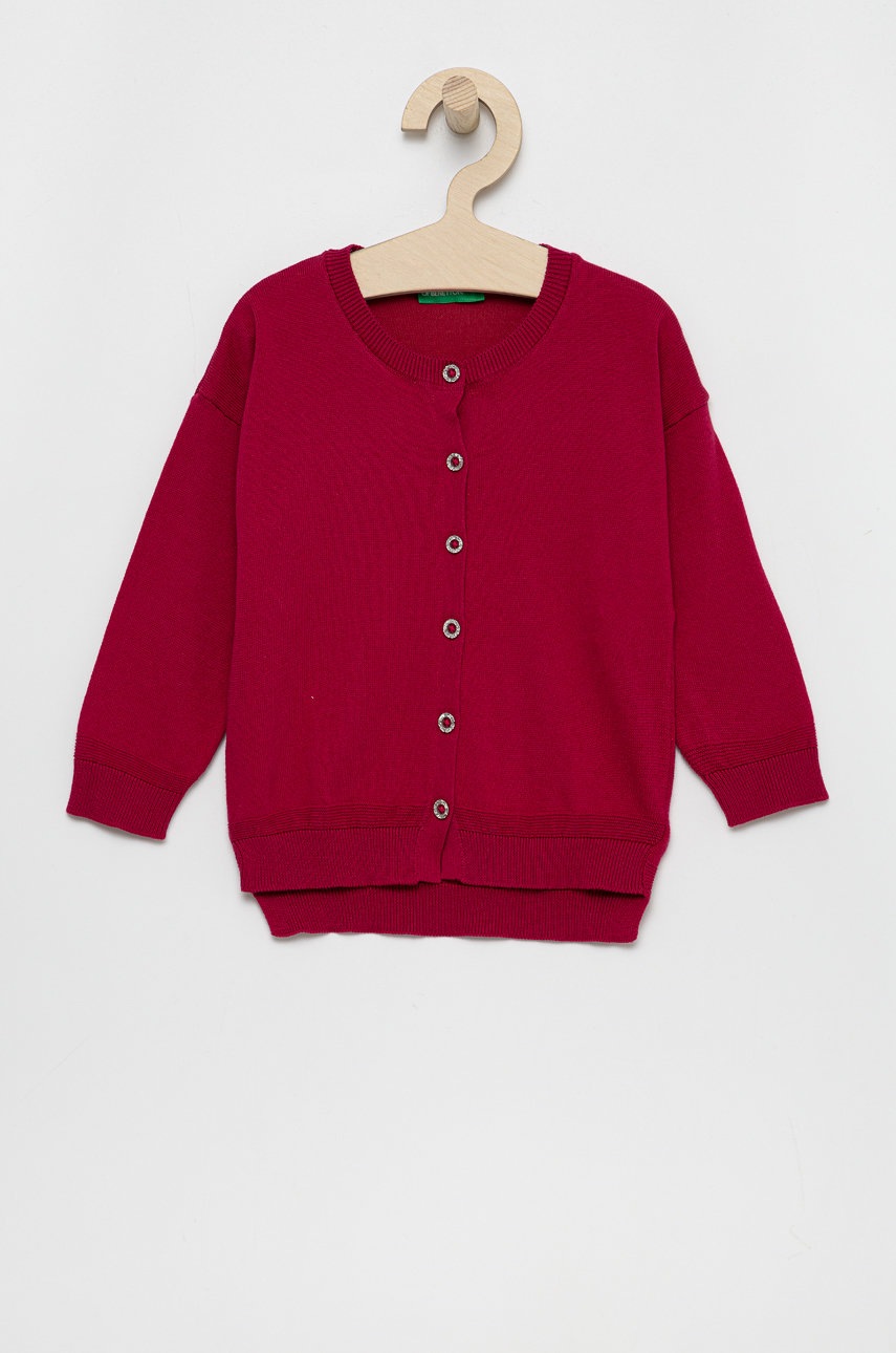 United Colors of Benetton Cardigan copii culoarea roz, light