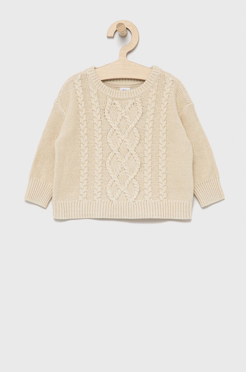 GAP Sweter bawełniany dziecięcy kolor kremowy