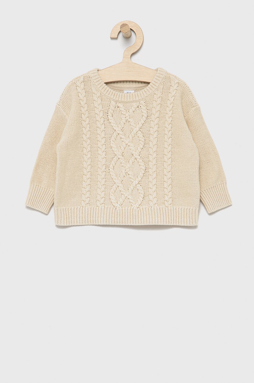 Gap pulover de bumbac pentru copii culoarea crem