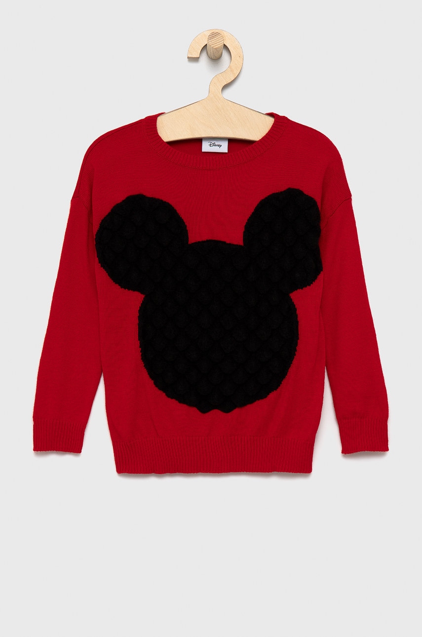 United Colors Of Benetton pulover copii x disney culoarea rosu, light