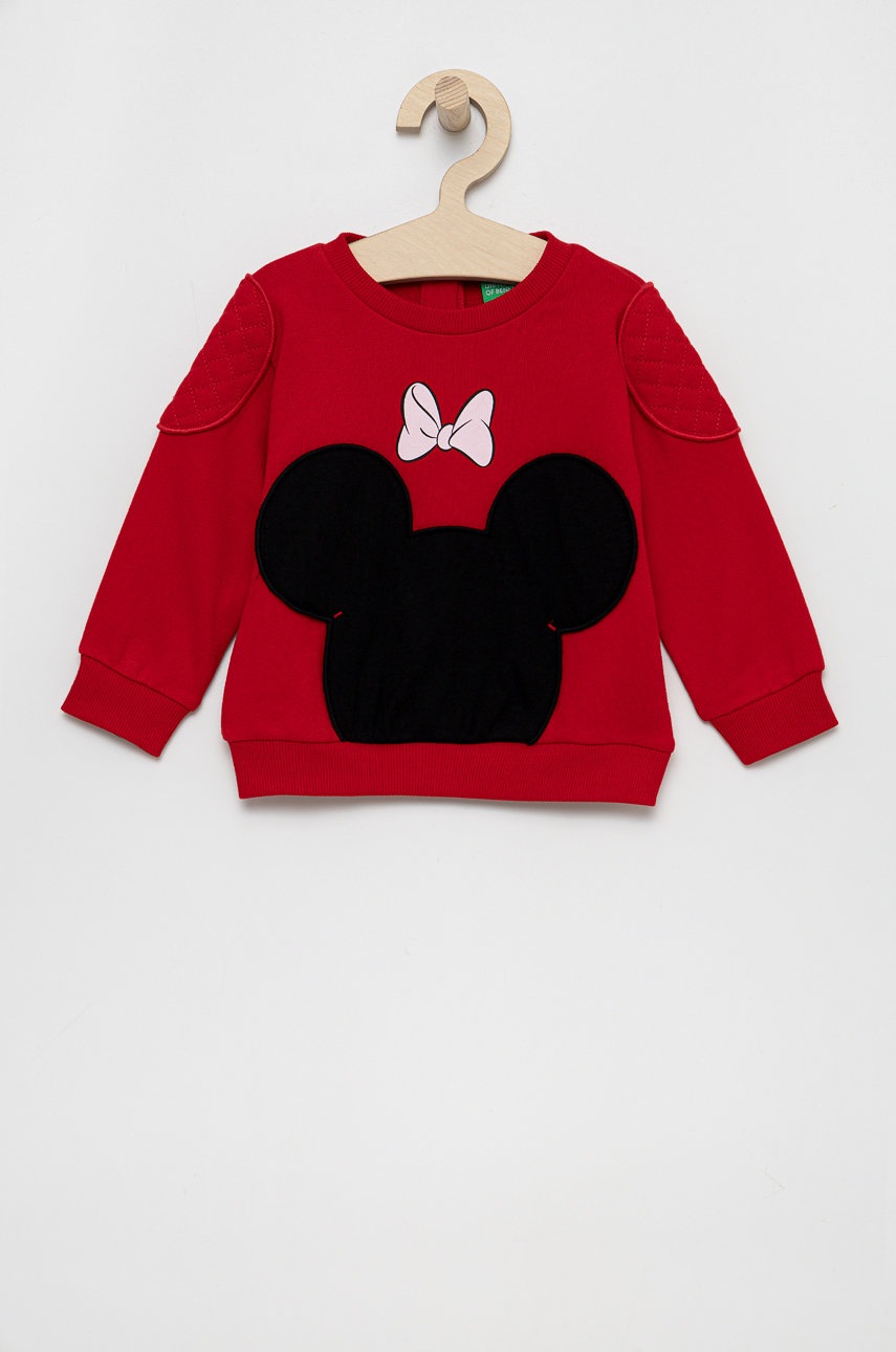 

United Colors of Benetton - Детски памучен суичър x Disney, Червен