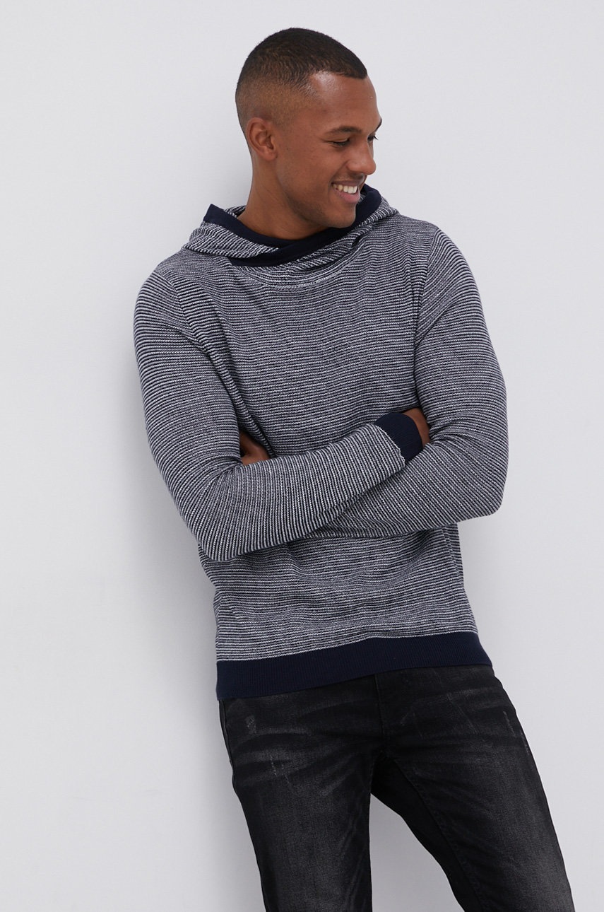

Пуловер Jack & Jones мъжки в тъмносиньо от лека материя, Тъмносин