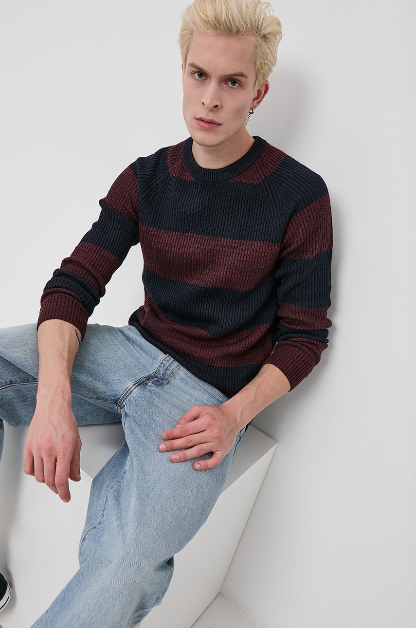 Jack & jones pulover bărbați, culoarea maro, calduros