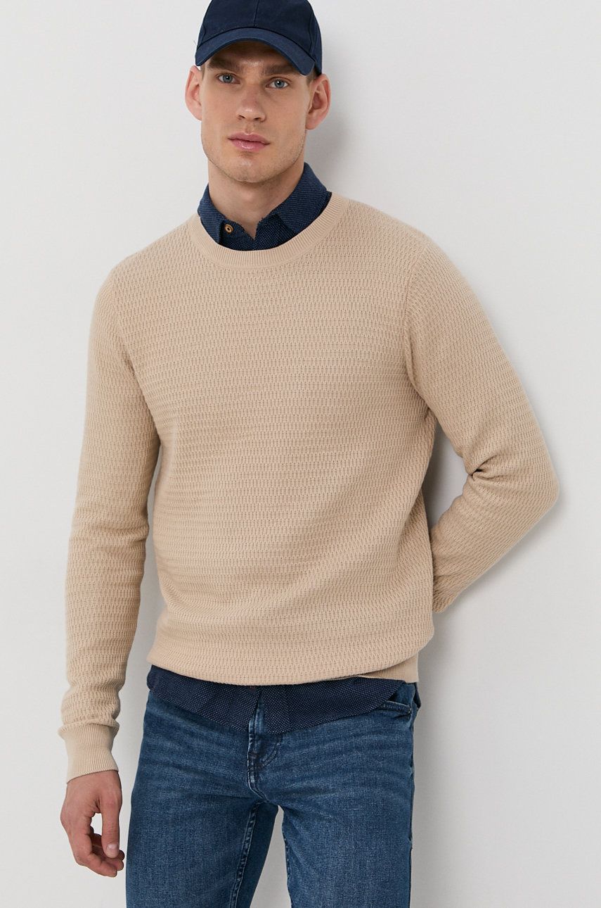 Produkt by Jack & Jones Sweter męski kolor kremowy