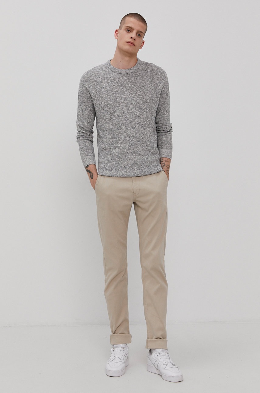 

Свитер Premium by Jack&Jones мужской цвет серый лёгкий
