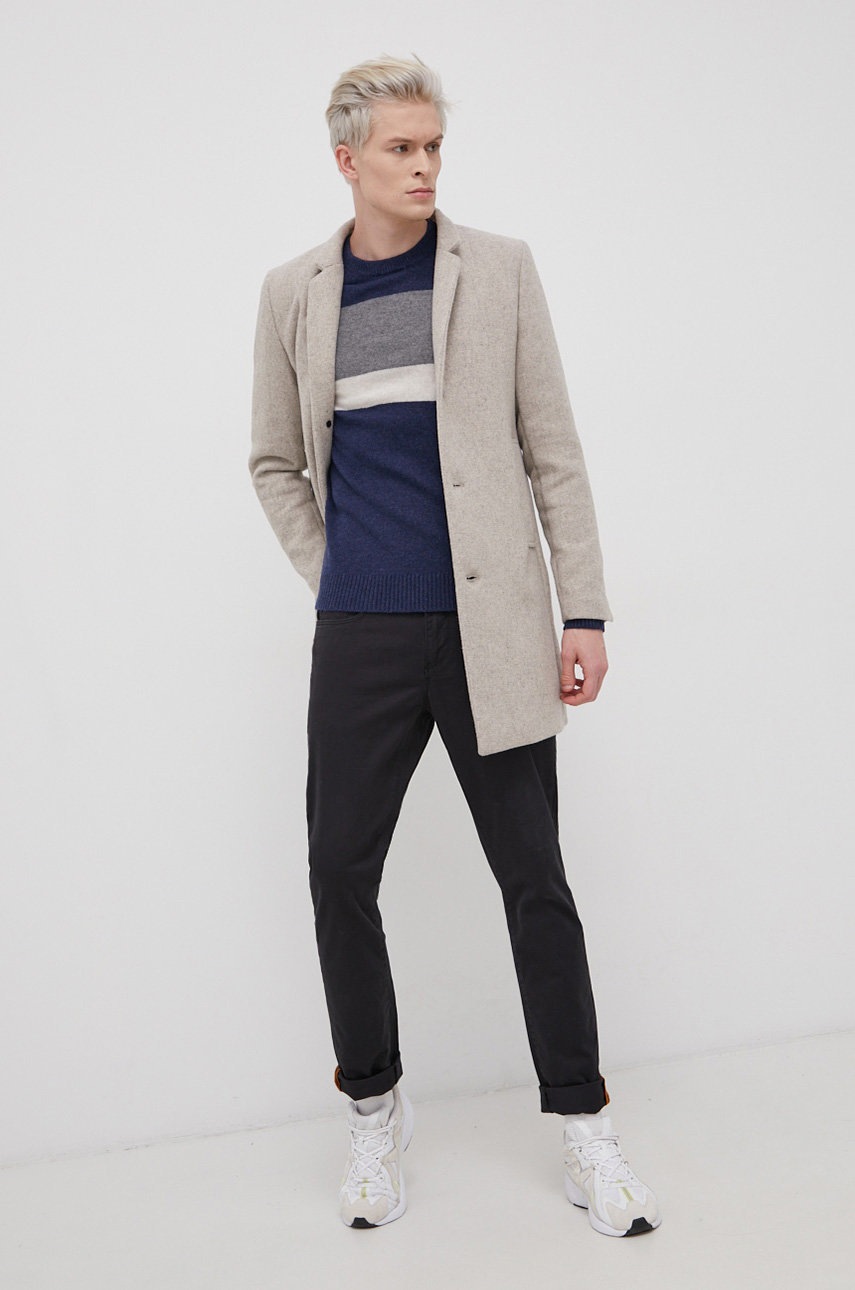 

Шерстяной свитер Premium by Jack&Jones мужской цвет синий лёгкий