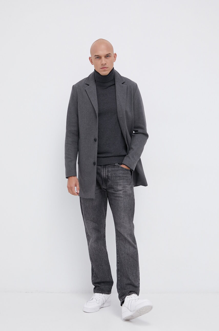 

Свитер Produkt by Jack & Jones мужской цвет серый с гольфом