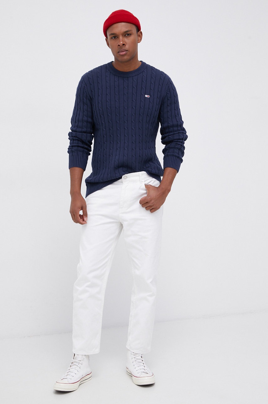

Свитер Tommy Jeans мужской цвет синий лёгкий