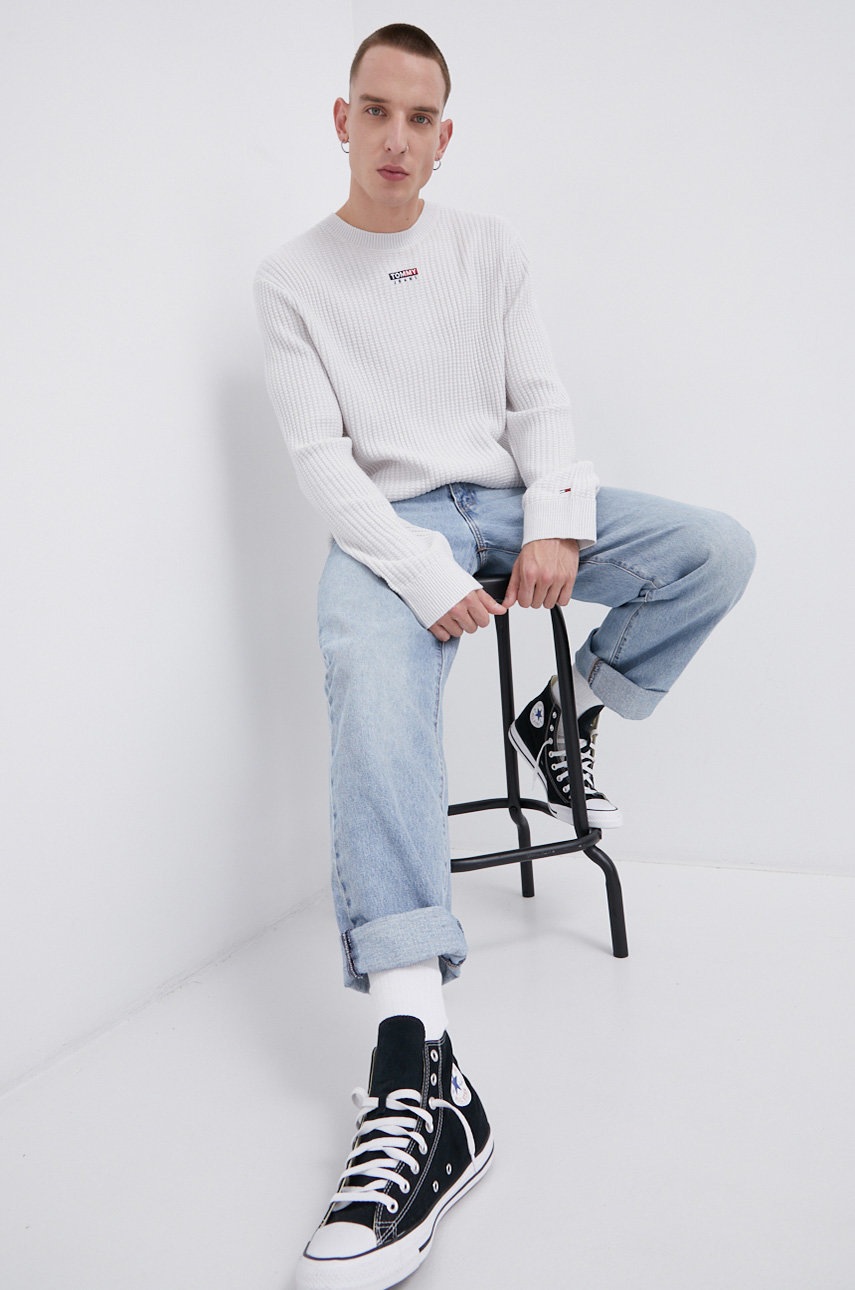 

Светр Tommy Jeans чоловічий колір сірий