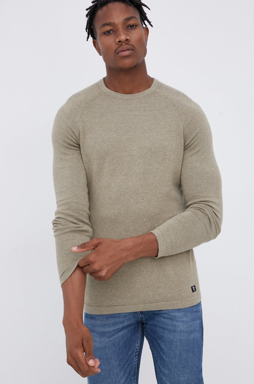 

Пуловер Tom Tailor мъжки в бежово от лека материя, Зелен