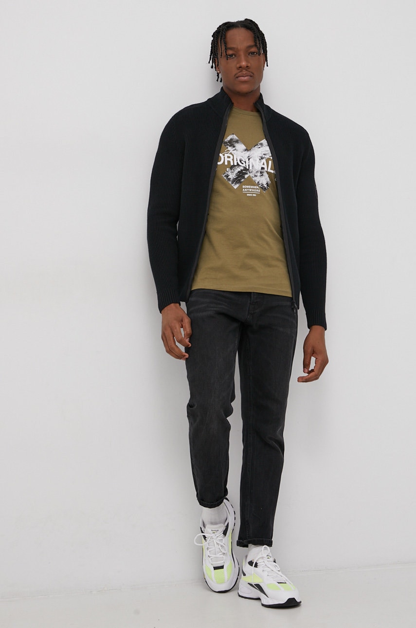 Jack & jones cardigan bărbați, culoarea negru