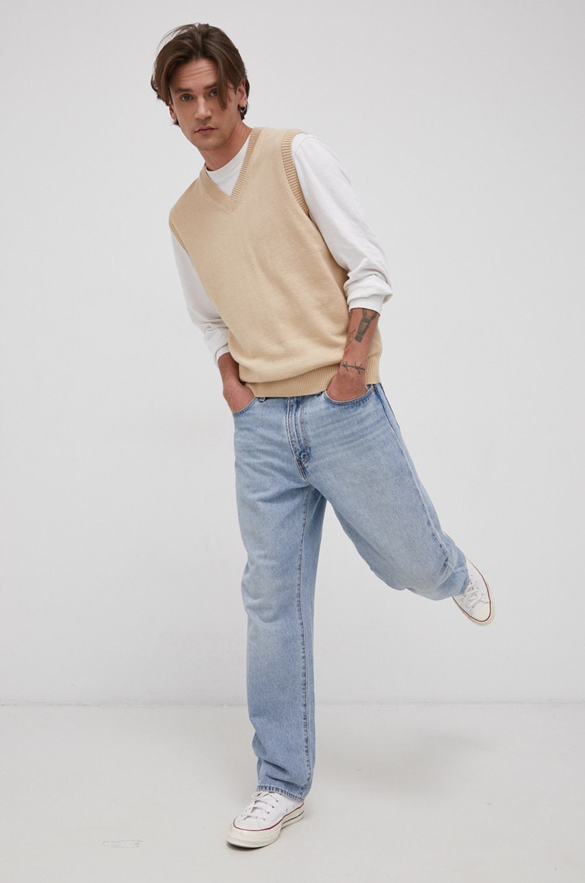 Premium by jack&jones vestă bărbați, culoarea maro