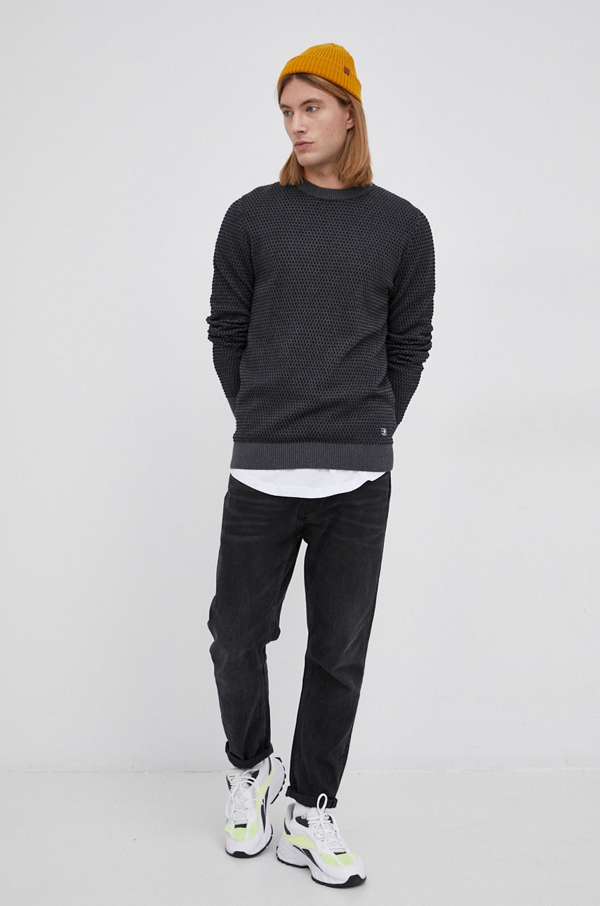 

Хлопковый свитер Premium by Jack&Jones мужской цвет серый лёгкий