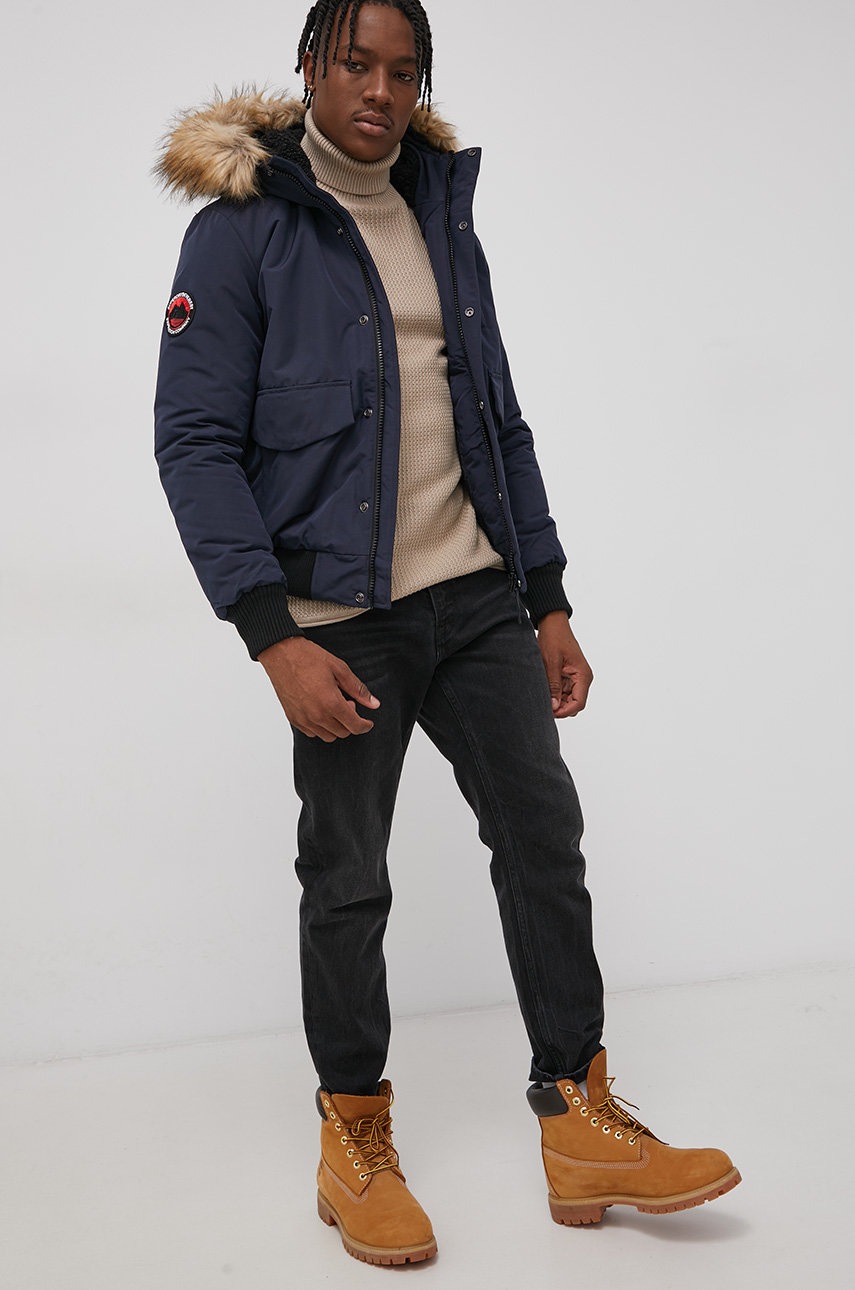 

Свитер Premium by Jack&Jones мужской цвет кремовый лёгкий с гольфом