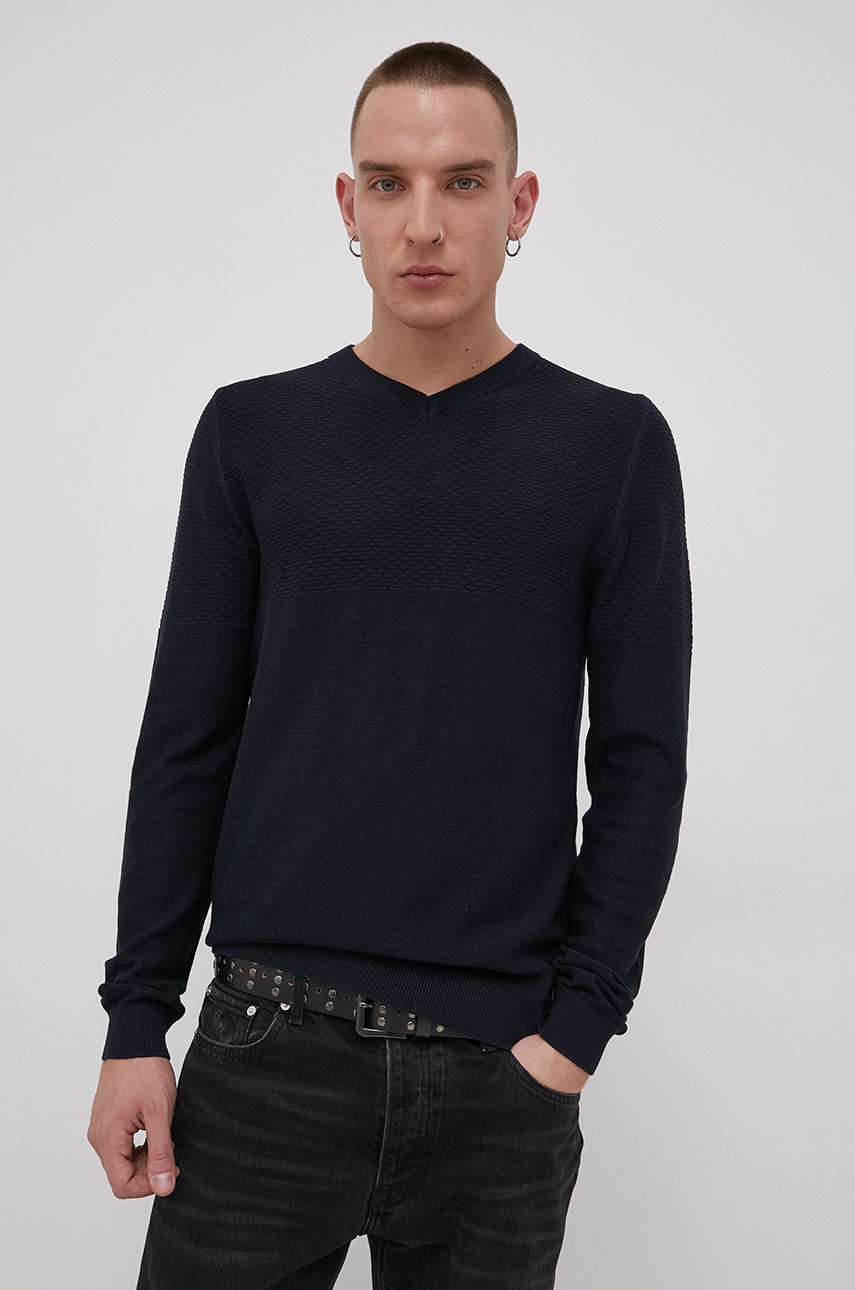 

Пуловер Premium by Jack&Jones мъжки в тъмносиньо от лека материя, Тъмносин
