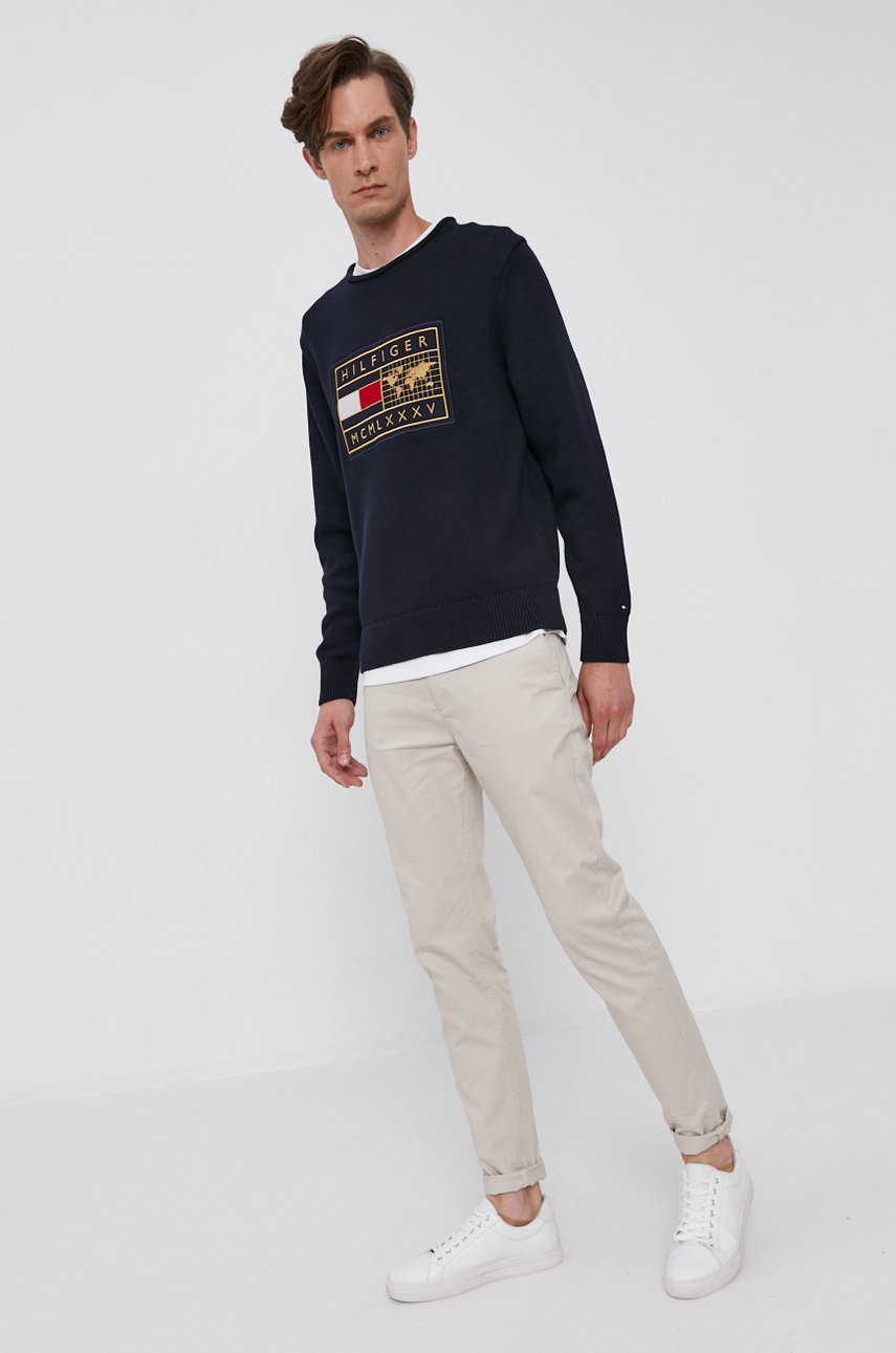 

Светр Tommy Hilfiger чоловічий колір синій теплий