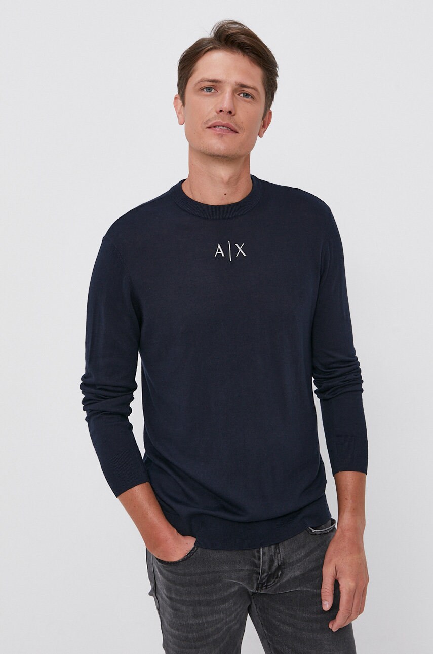

Светр Armani Exchange чоловічий колір синій легкий