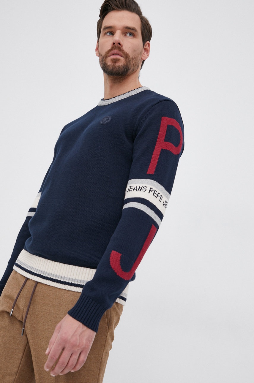 

Pepe Jeans - Пуловер David, Тъмносин