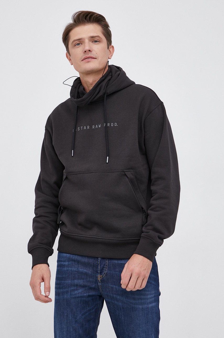 

Суичър G-Star Raw мъжки в черно с принт, Черен