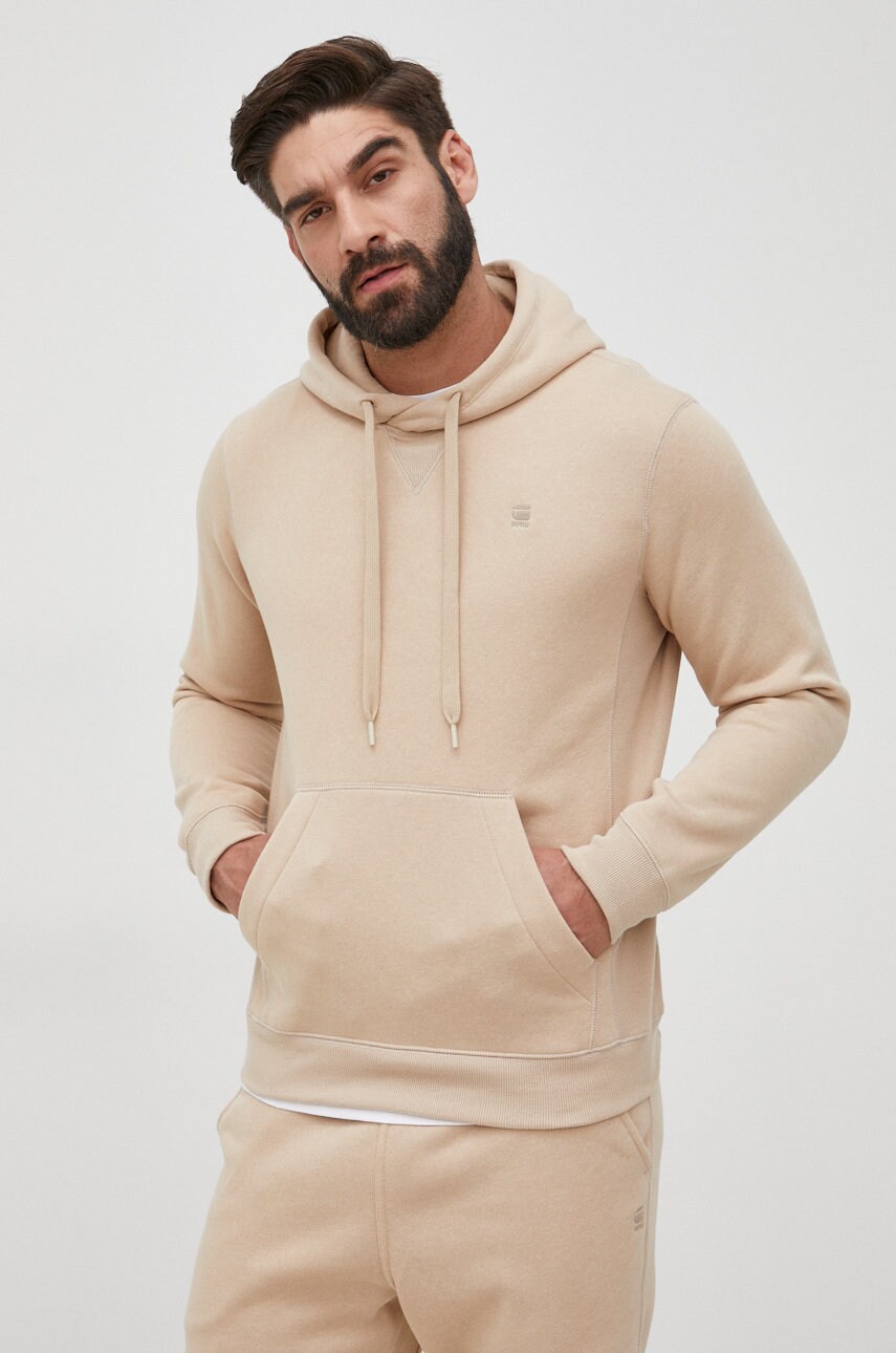 G-star raw bluza barbati, culoarea bej, neted