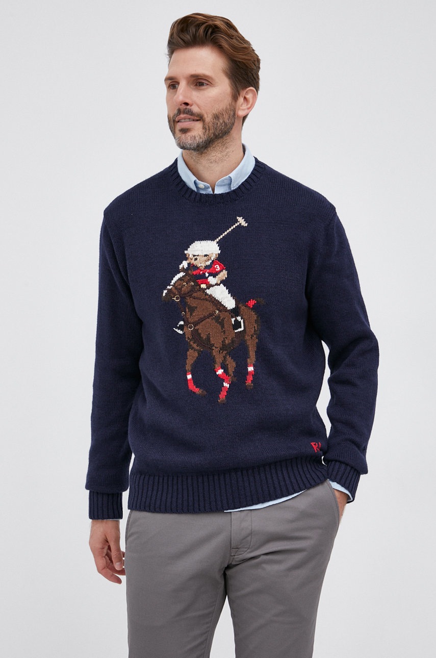 

Пуловер Polo Ralph Lauren мъжки в тъмносиньо, Тъмносин