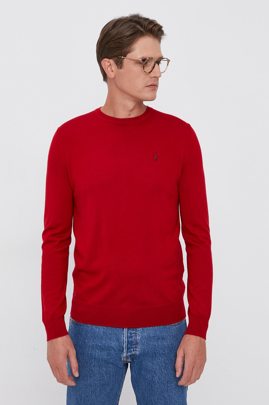 

Свитер Polo Ralph Lauren мужской цвет красный лёгкий