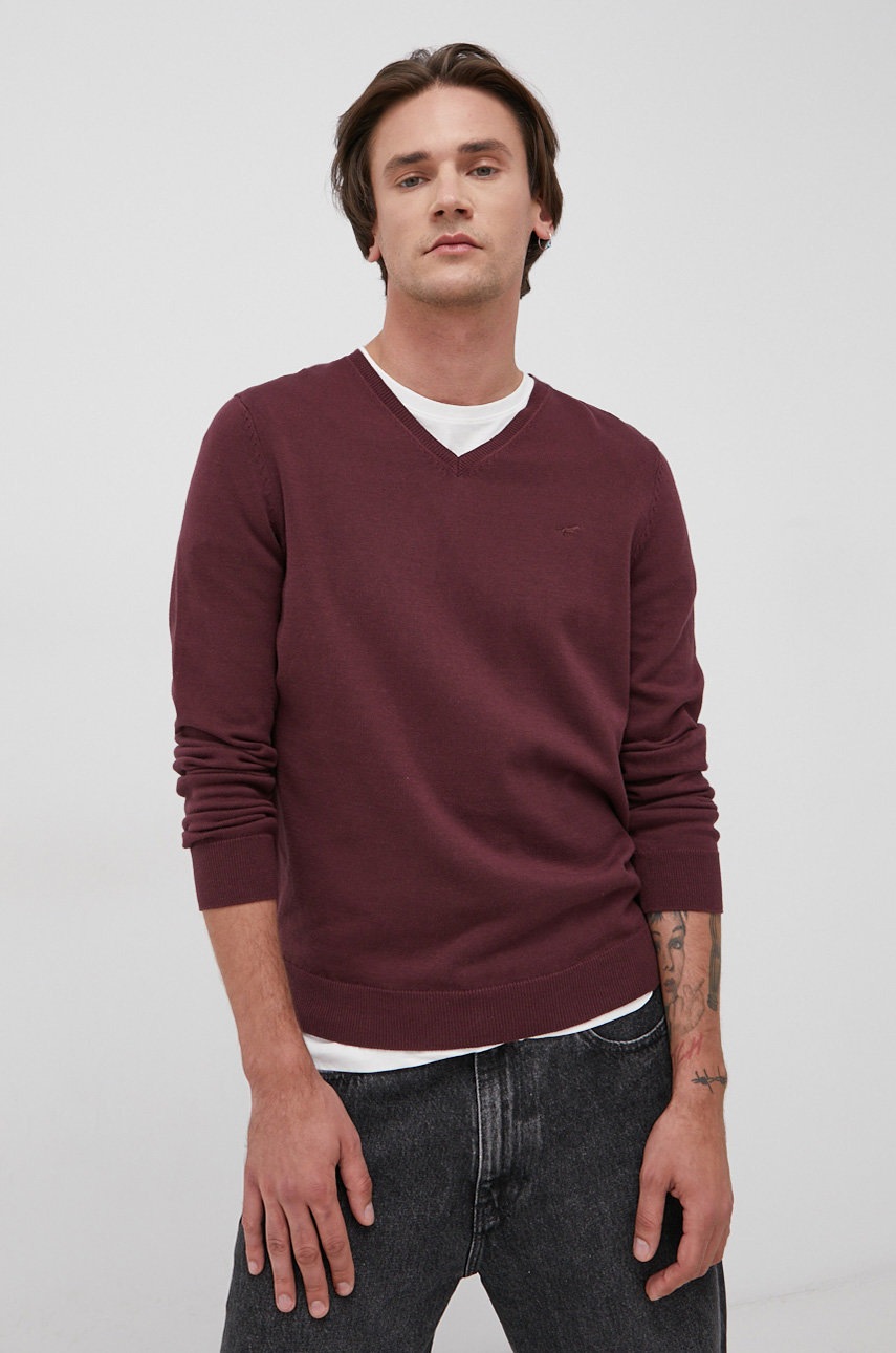 

Mustang - Памучен пуловер, Бордо