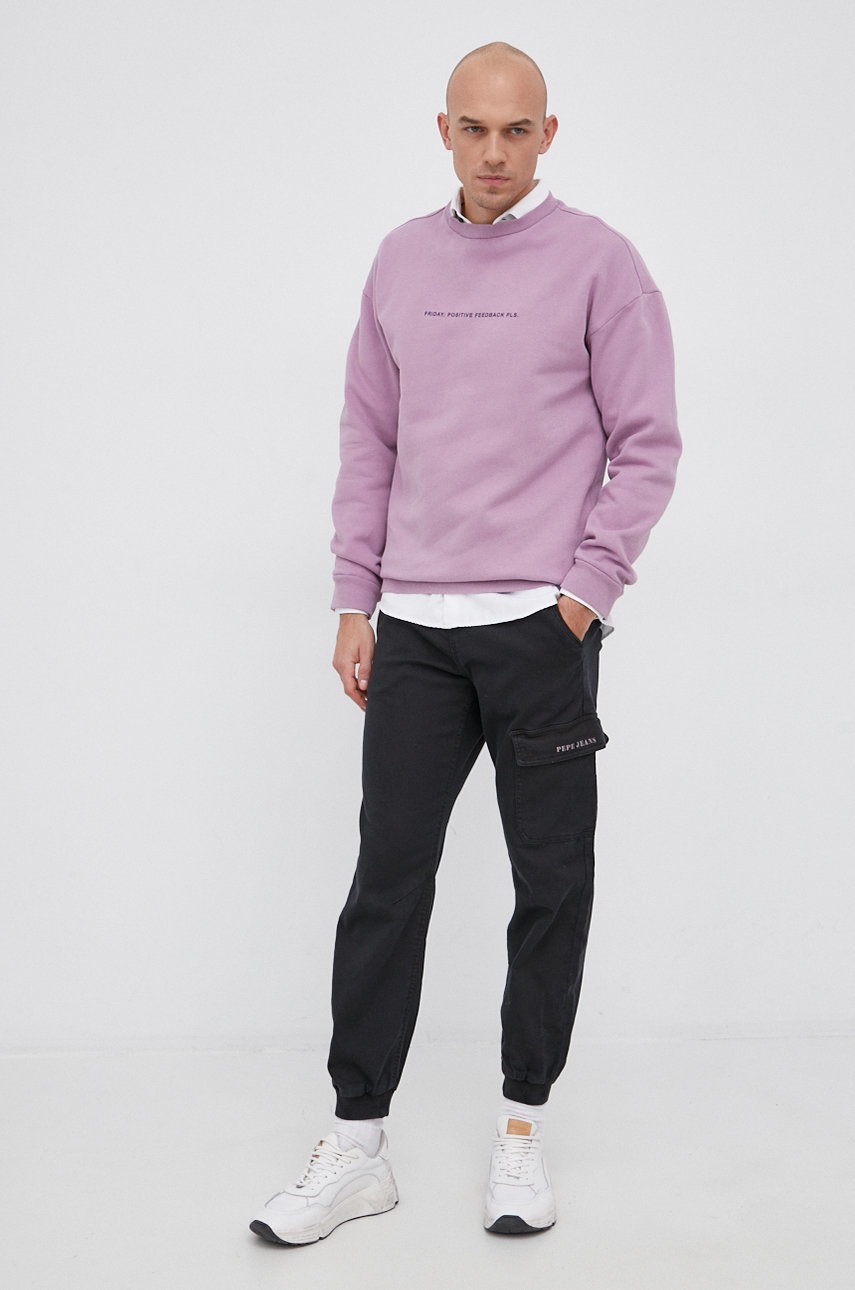 

Кофта United Colors of Benetton мужская цвет фиолетовый с принтом