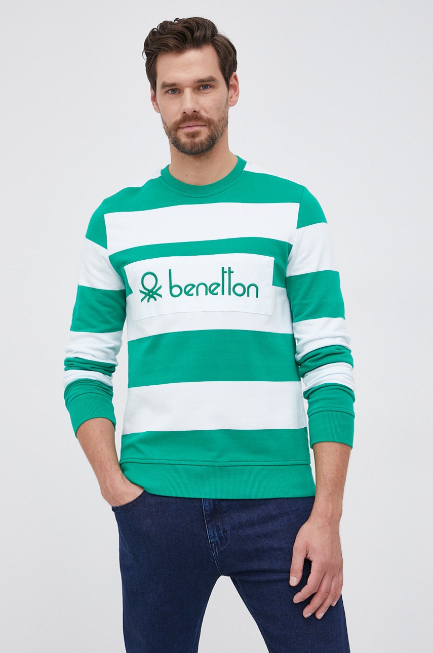 

United Colors of Benetton - Памучен суичър, Зелен