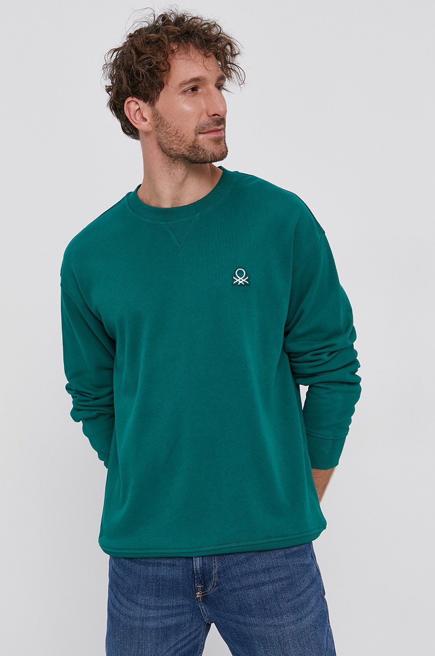 

United Colors of Benetton - Памучен суичър, Зелен